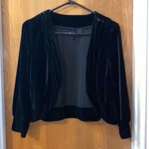 Women’s faux crushed velvet open cardigan